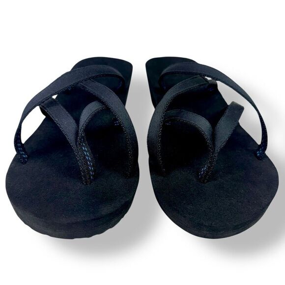 Teva 1000099 Mush Mandalyn Wedge Ola 2 Sandals Black Flip Flop Toe Post Women 10 - Picture 8 of 12